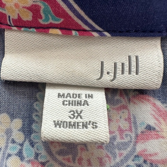 J Jill Plus Top Women's 3X Floral Scarf Print Tank Boho Beach Summer Casual - Picture 3 of 14